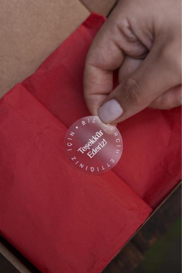 ملصق دائري شفاف 100 قطعة - 2