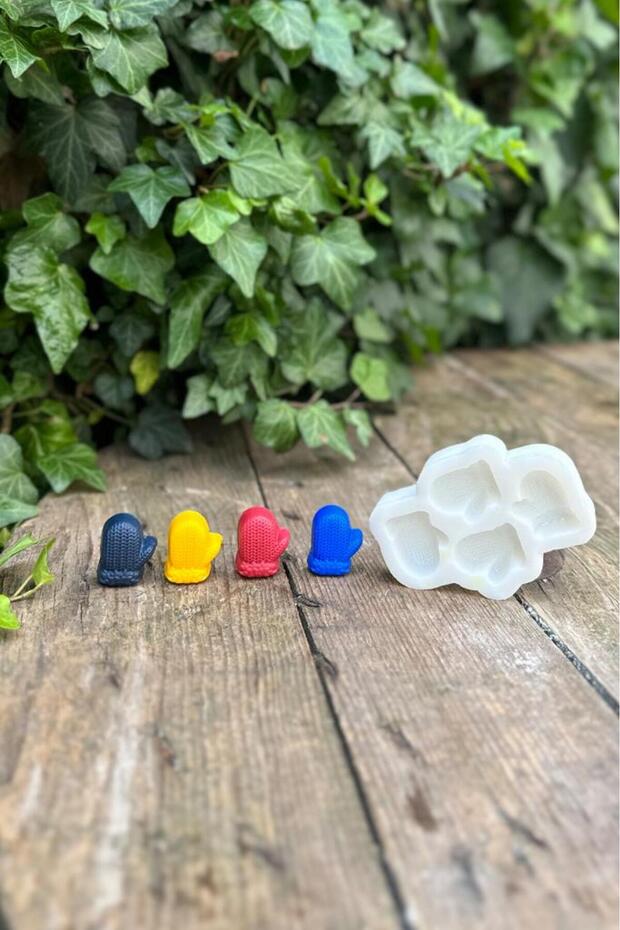 3D Eldiven Mini 4'lü Silikon Mum Kalıbı - 5