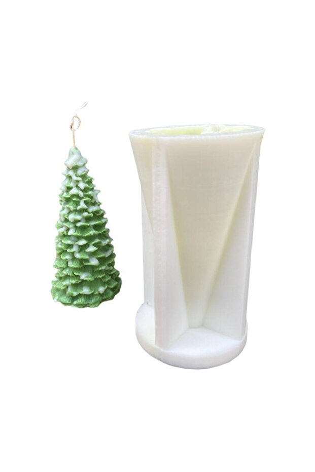 3D Çam Ağacı Silikon Mum Kalıbı - 6