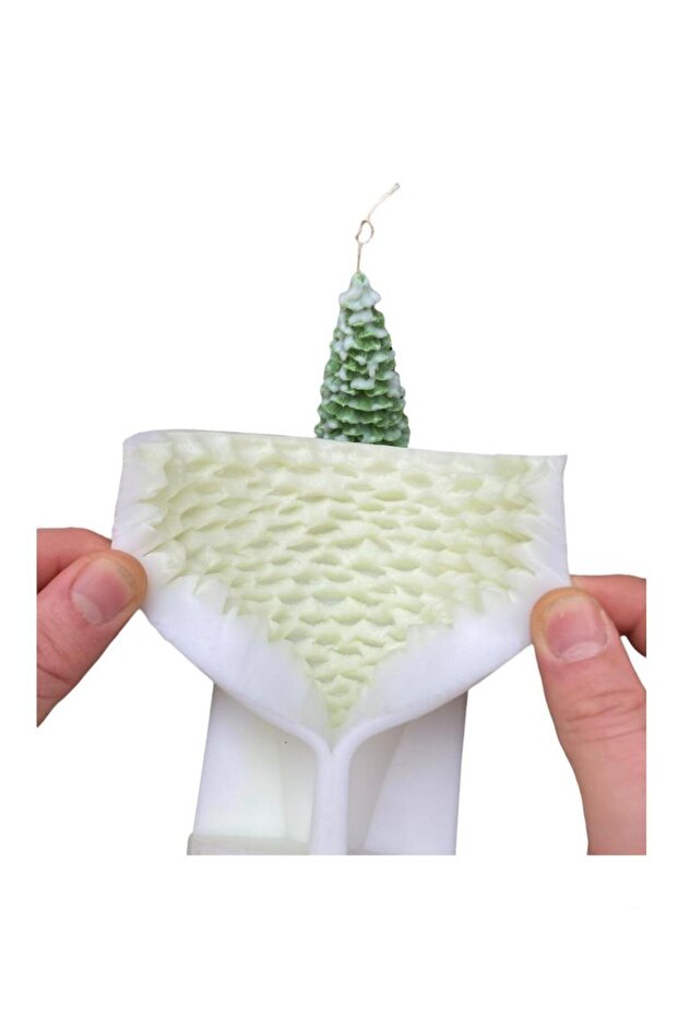 3D Çam Ağacı Silikon Mum Kalıbı - 3