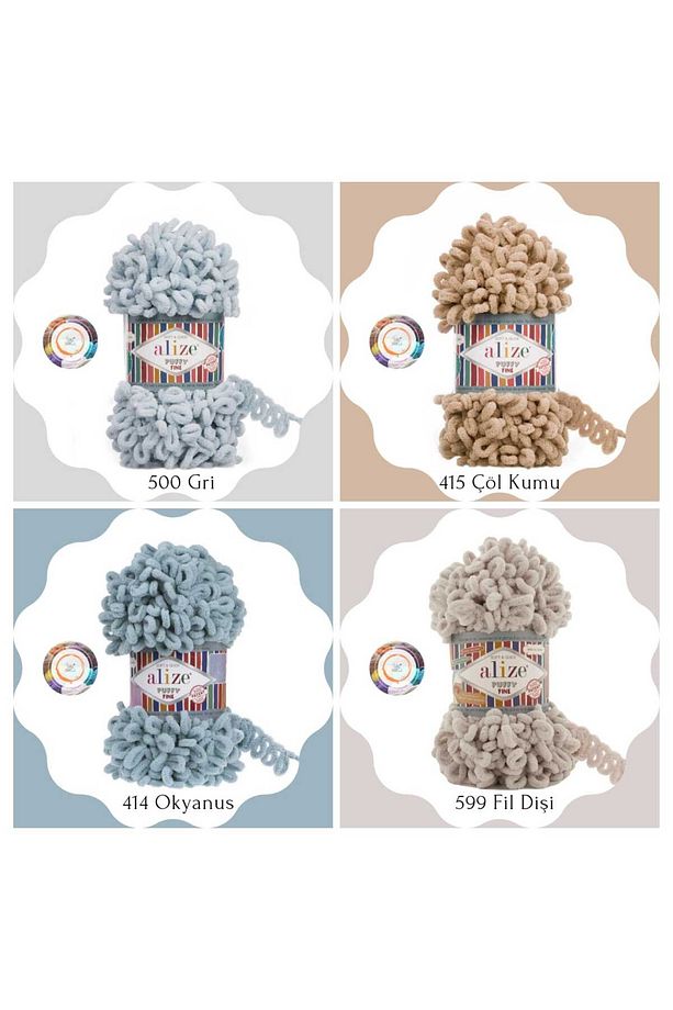 Puffy Fine El Örgü Ipliği Küçük Ilmek (TEKLİ) - 100 Gr. 14.5mt. Parmak Ipi, Battaniye Ipi-268GRİ - 2