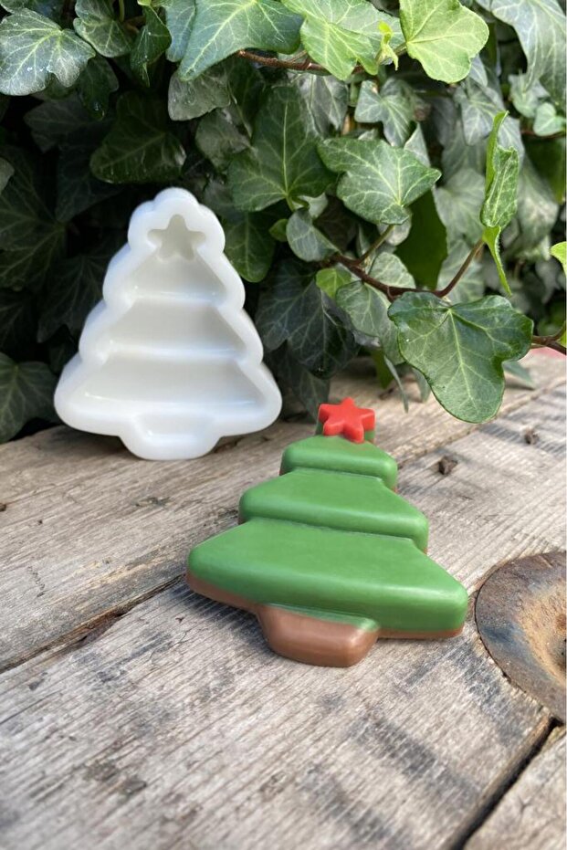 Yılbaşı Çam ağacı Silikon Mum Kalıbı - 2