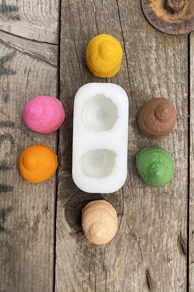 Krema 2'li Silikon Mum Kalıbı - 4