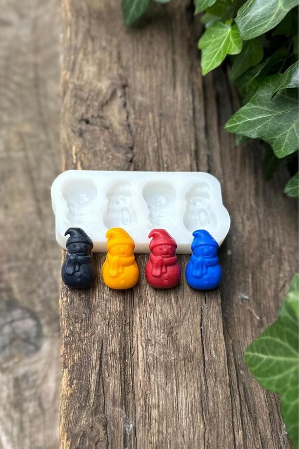 3d Kardan Adam Mini Dörtlü Mum Kalıbı (SİLİKON) (1 ADET) - 4