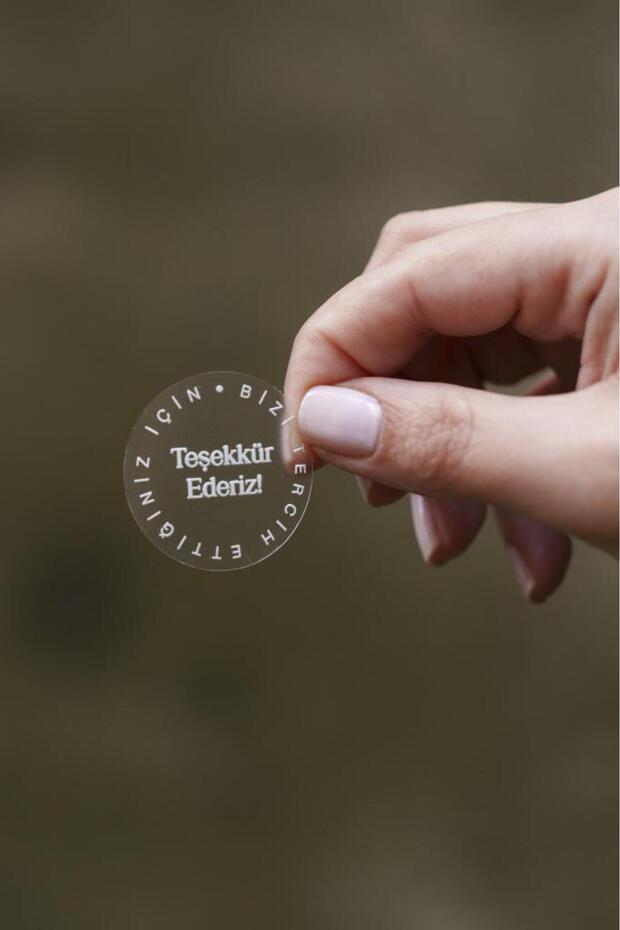 ملصق دائري شفاف 100 قطعة - 3