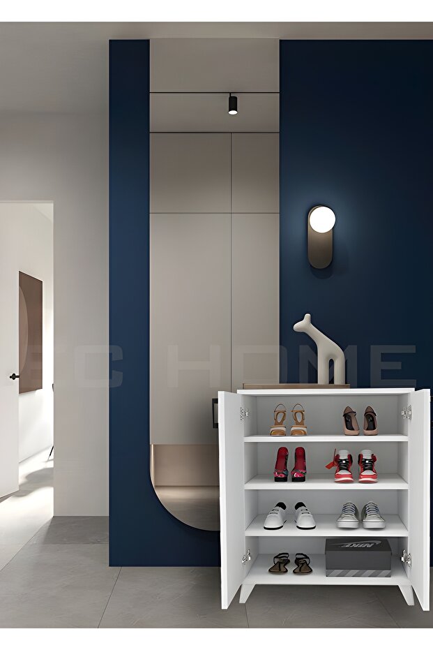 Ayakkabılık İki kapaklı Siyah köprü kulp - 2