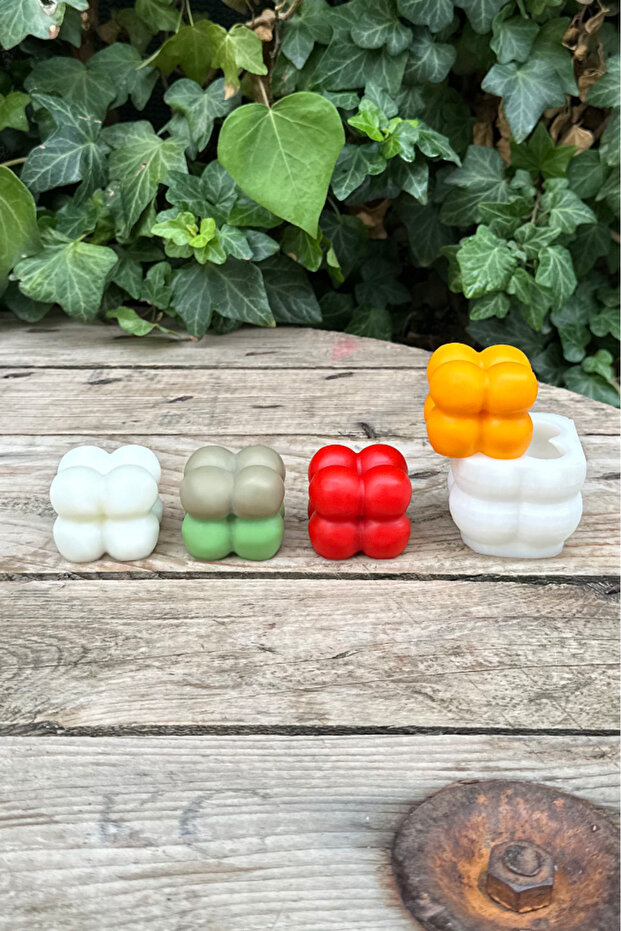 Bubble Küp Mini Silikon Mum Kalıbı - 1
