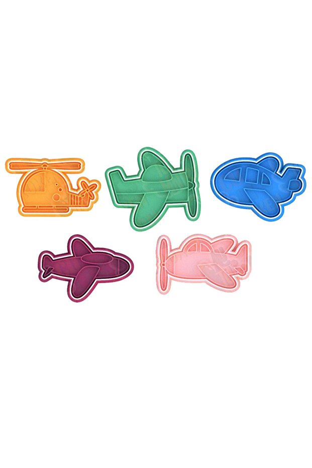 Air Vehicles Airplane Jet Glider Helicopter Cookie Mold And Sugar Pulp Mold 5 Different Vehicles