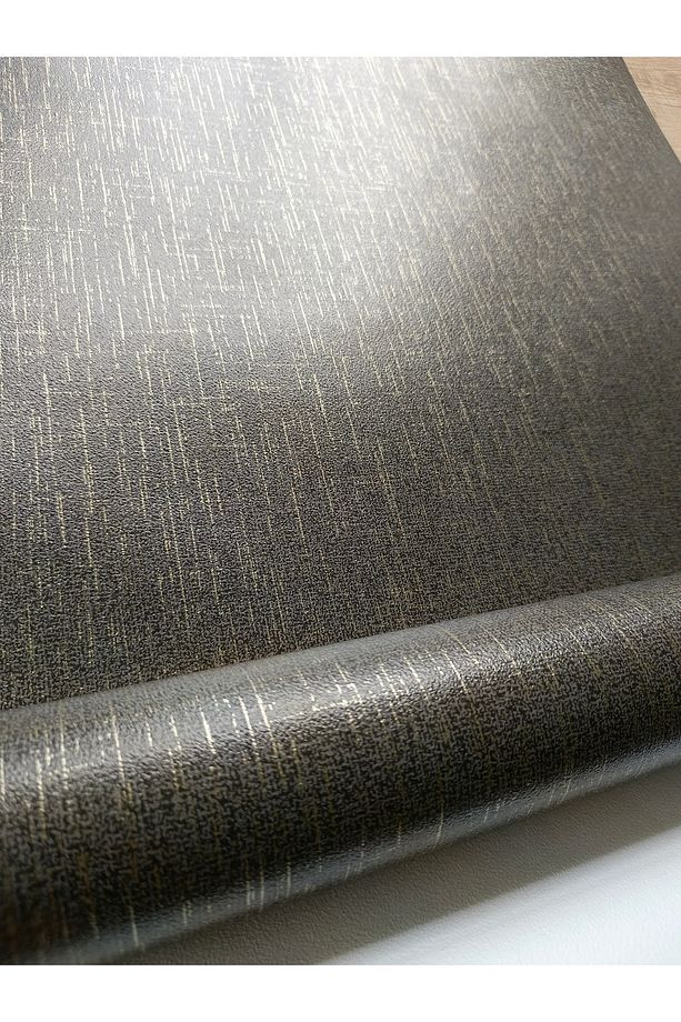 Antrasit Gold (53 cm X 10 metre) Silinebilir Kabartmalı Sade Duvar Kağıdı 5 M² - 3