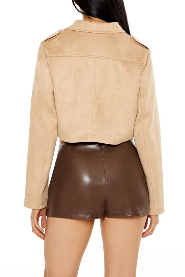 Kısa Suni Süet Ceket - 3