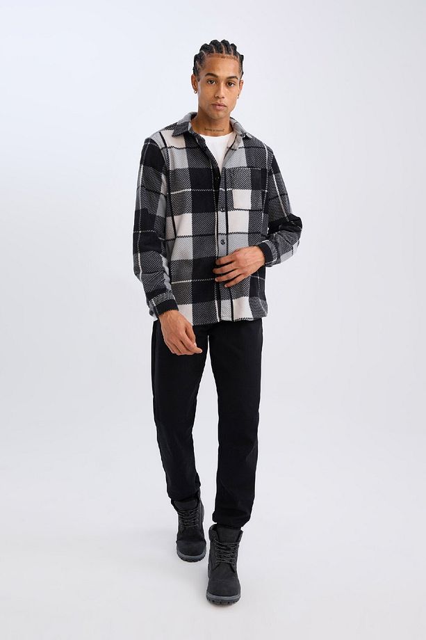 Regular Fit Kareli Polar Uzun Kollu Gömlek V2767AZ24WN - 2