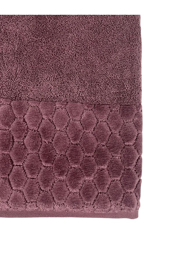 Mor Banyo Duş Havlu Seti 90x150 cm ve 50x90 cm Vücut ve Baş Kafa Havlusu 2 Parça - 2