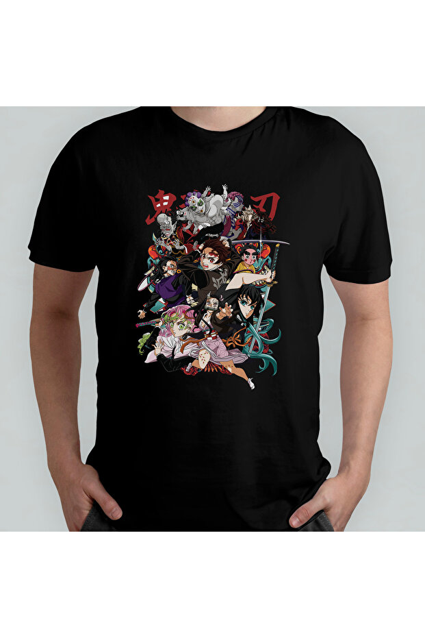 Demon Slayer Kimetsu No Yaiba Unisex 100% Cotton Crew Neck T-Shirt Model 11