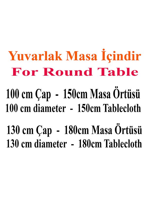 Saçak Püskül Detaylı Sıvı Geçirmez Yuvarlak Masa Örtüsü - 2