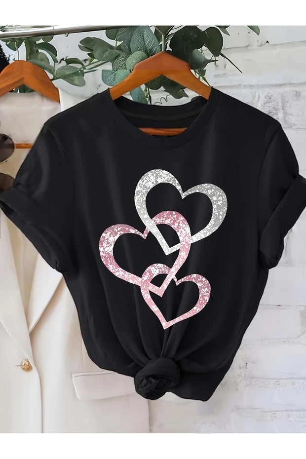 Silver Pink Heart Pattern Print This Product Is Designed as a Printed Pattern,