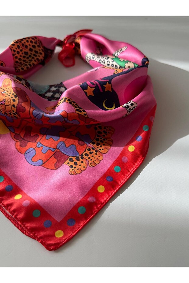 Eșarfă Bandana cu model leopard colorat - 2