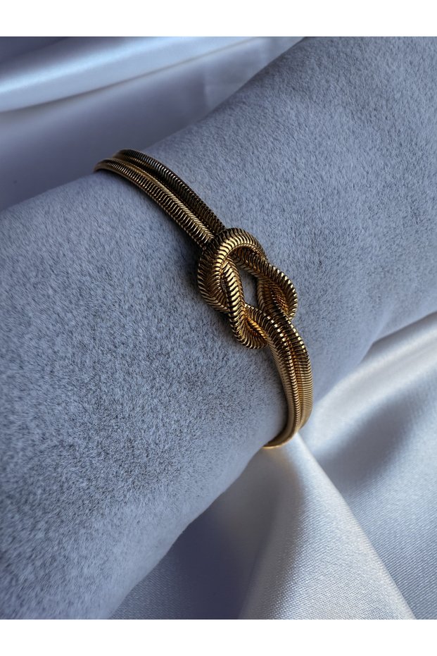 Unisex Gold Steel Italian Chain Knot Steel Bracelet I Tarnish-Free Steel Bracelet I Special Boxed