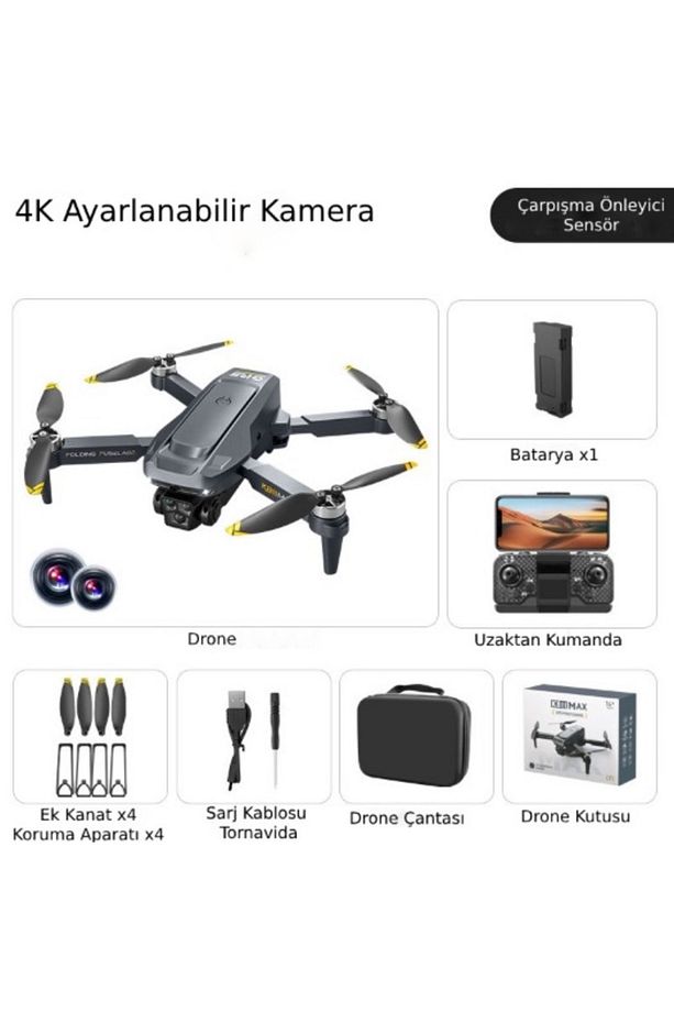Mini 3 Plus Gps Drone Haritalar Beni Takip Et Mod Taşıma Çanta Oto Eve Dön 1 Batarya Ile 20dk Uçuş - 3