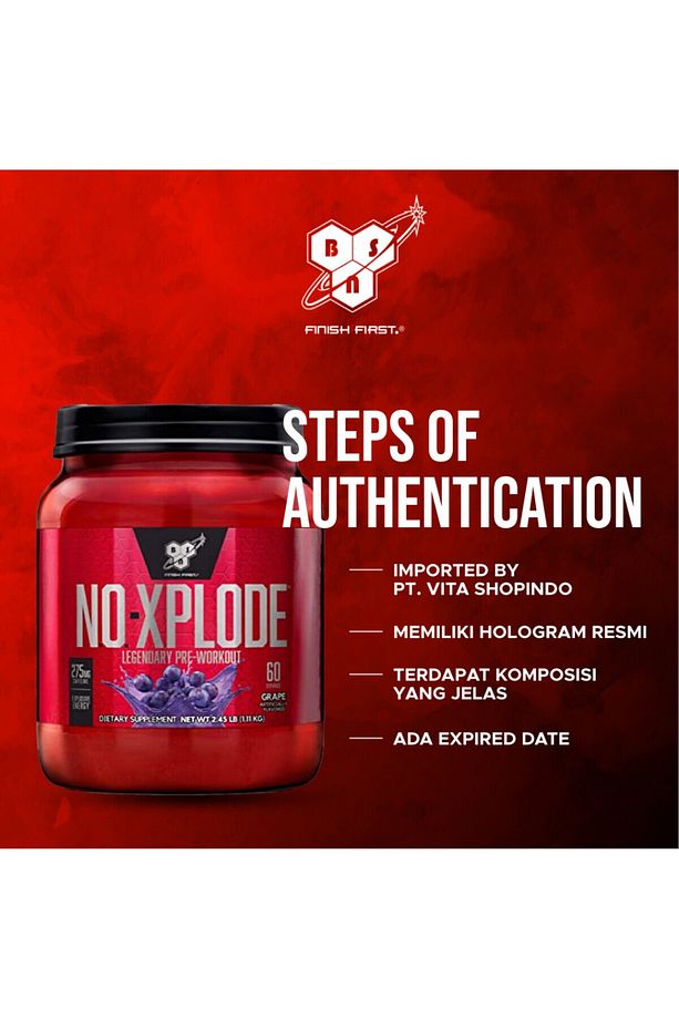 N.o.-xplode Legendary Pre-workout, Grape (555 G) No X Plode Extreme Maximum Performance Enerji - 1