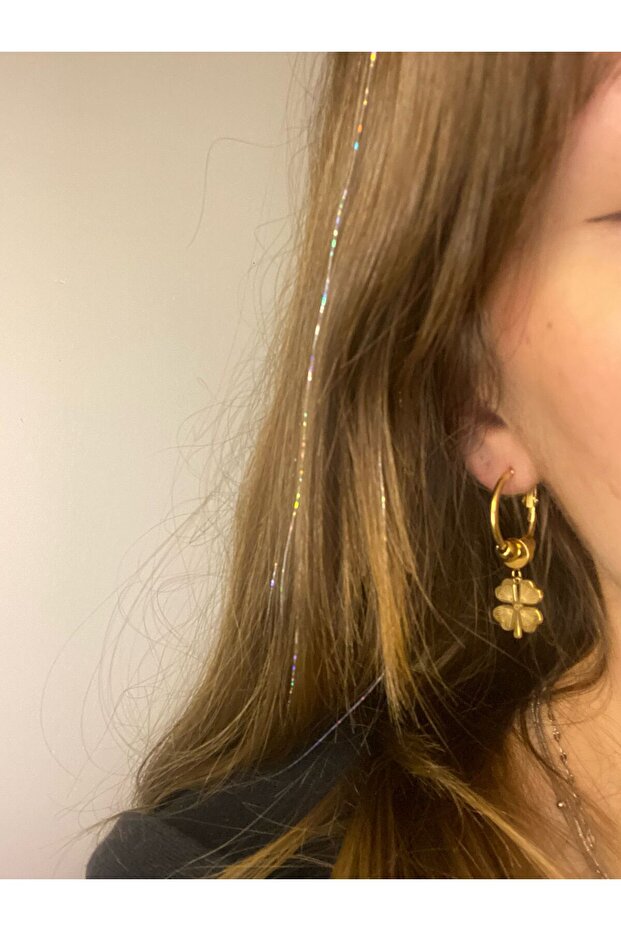 Paslanmaz Çelik Yonca Küpe - 2