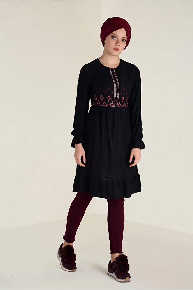 NAKIŞ İŞLEMELİ DÜĞMELİ TUNİK 4665 - 2