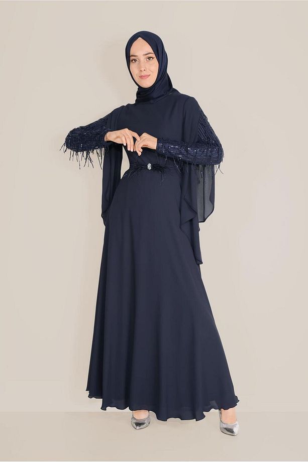 PUL PAYETLİ ELBİSE 40566 - 1