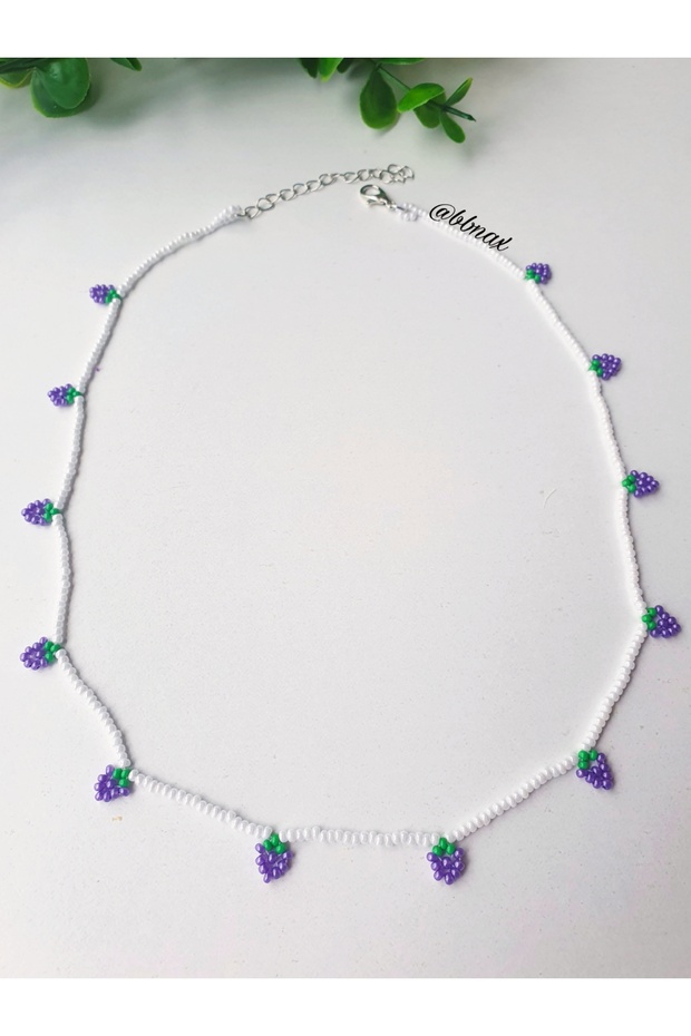Handmade Minimal Kum Boncuk Üzüm Kolye - 2