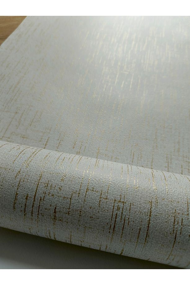 Krem Gold (53 cm X 10 metre) Kendinden Desenli Silinebilir Duvar Kağıdı 5 m² - 4