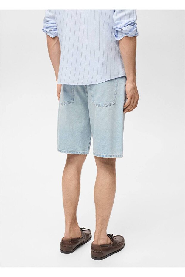 Oversize denim bermuda şort - 4