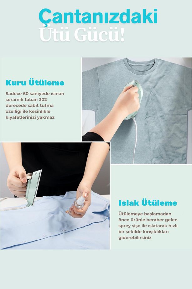 NB301 Mini Seyahat Ütüsü Çift Voltaj Dünya Çapında Kullanıma Uygun - 5