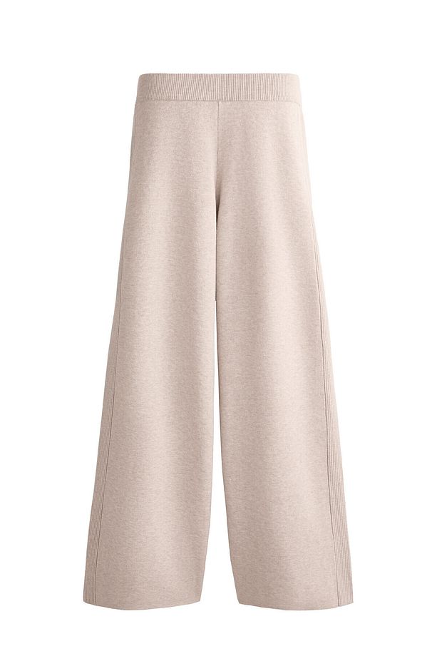 Düz kesim yanları rib detaylı triko pantolon - 7