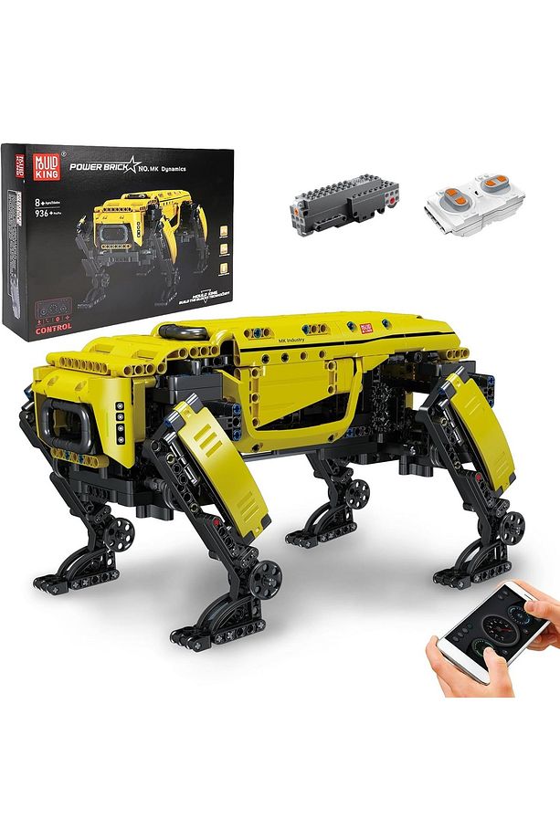 Mekanik Köpek Yapı Blokları Seti, 936 Parça, Uzaktan Kumandalı Robot Köpek Oyuncağı DIY Yapım Seti - 1