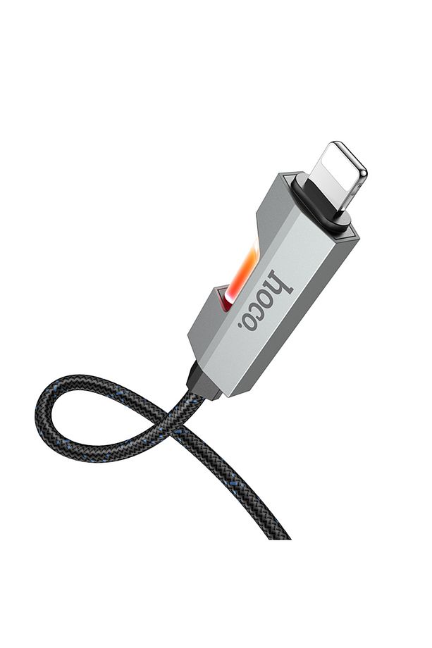 U123 27w 3a Pd Led Işıklı Iphone Uyumlu Lightning To Type-c Hızlı Şarj Veri Kablosu Siyah 1.2 Metre - 3