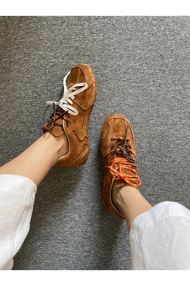 TABA SÜET DÖRT BAĞCIKLI SNEAKER - 3
