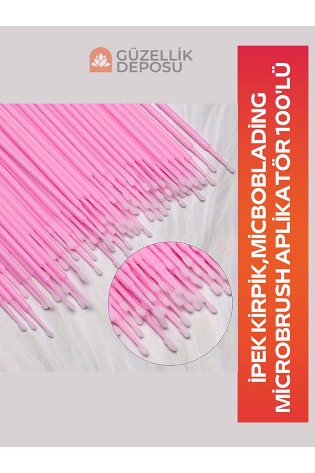 Microbrush Aplikatör 100'lü İpek Kirpik Fırçası, Microblading Fırçası - 4
