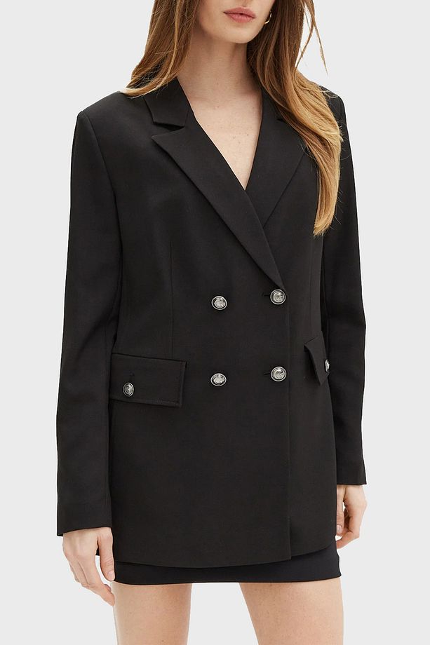 New Fiona Regular Fit Mono Yaka Kruvaze Blazer Ceket W5RN49WGX02 CEKET W5RN49 WGX02 JBLK - 1