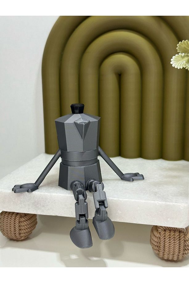 Kahve Köşesi Biblo Seti, 3 Parça, Kahve Çekirdeği, Kahve Kupası, Moka Pot - 4