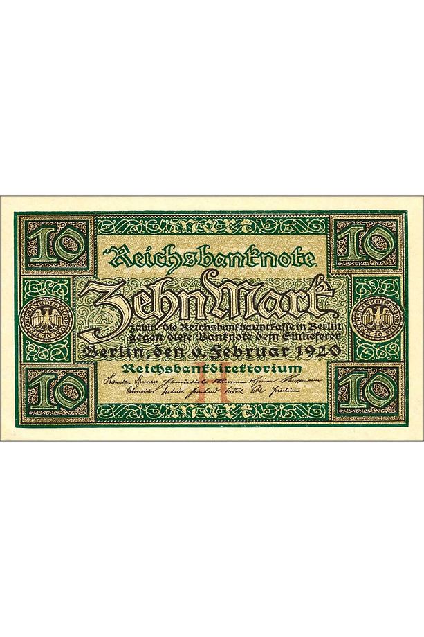 ALMANYA 1920 10 MARK,ÇİL,ESKİ YABANCI KAĞIT PARA - 1