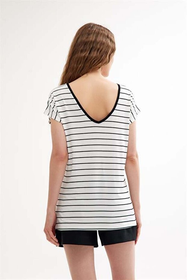 2 Pcs Front and Back V-Neck Basic Cotton T-Shirt - 3