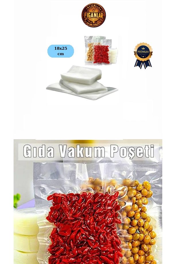 (DÜZ) GIDA Vakum Makinesi Poşeti Vakum Poşet Ev Tipi 18x25 cm 20 Adet - 8