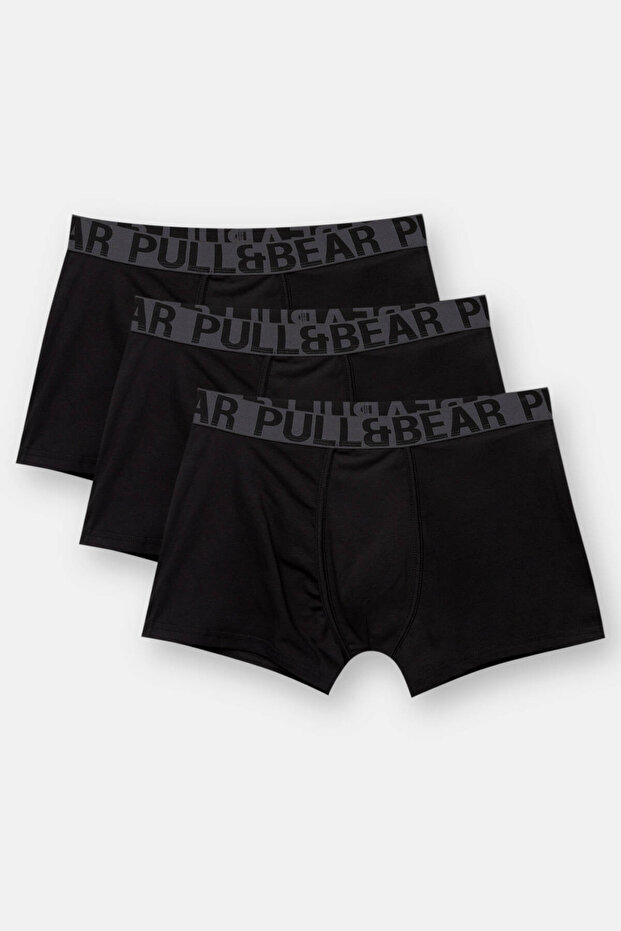3’lü Pull&Bear logolu boxer paketi - 1