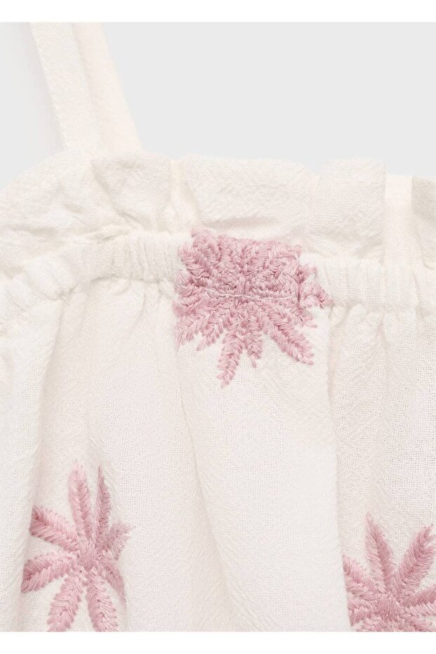 İşlemeli Crop Bluz - 3