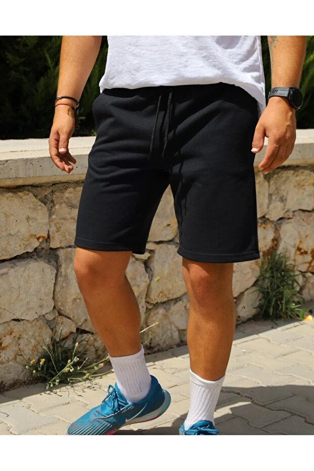 شورت رجالي أسود بخيطين - 2