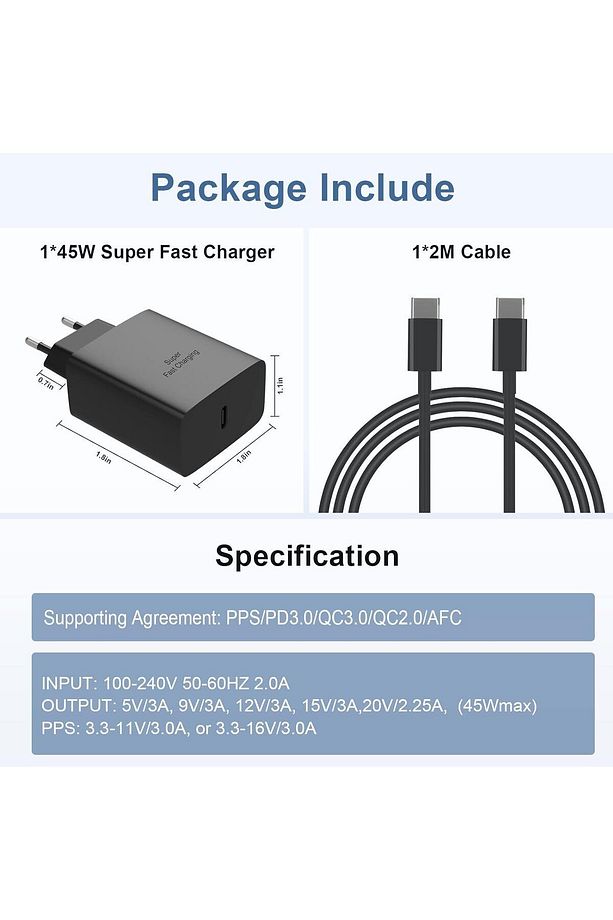samsung s22 S23 Ultra S23+ S24 Ultra S24+ 5G Uyumlu 45W süper hızlı Turbo Şarj Aleti - 3
