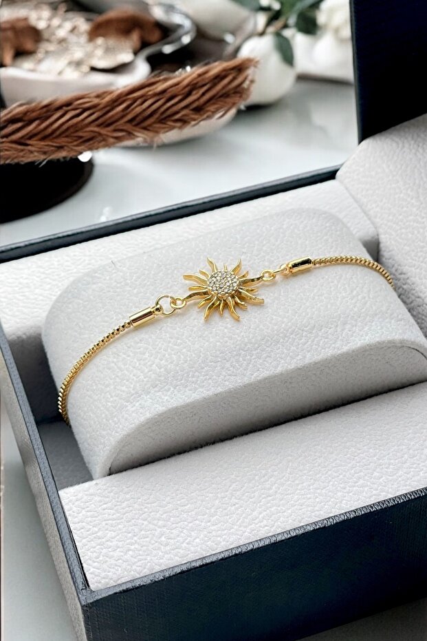 Women's Sun Figured Zircon Stone Bracelet