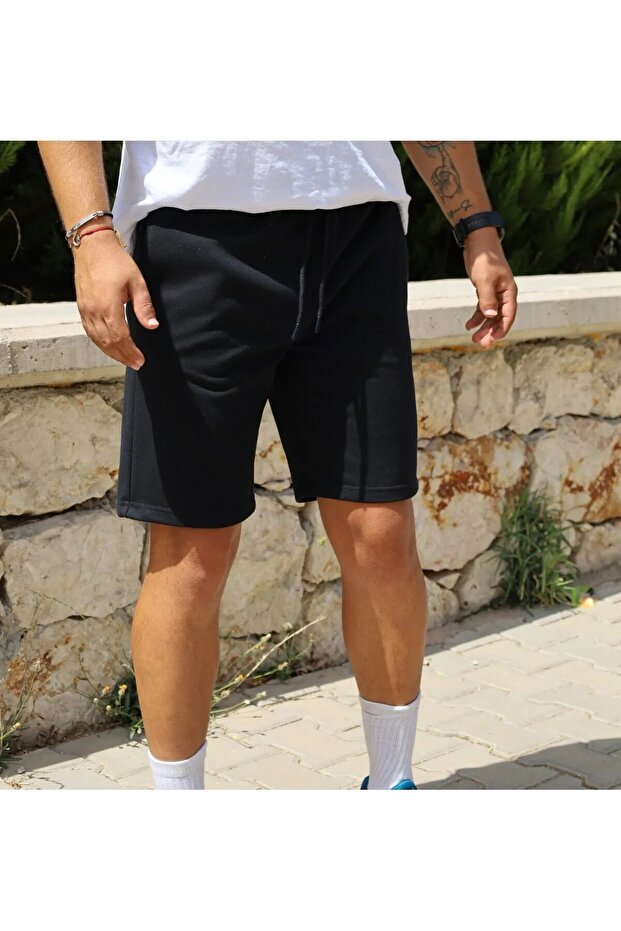 شورت رجالي أسود بخيطين - 7