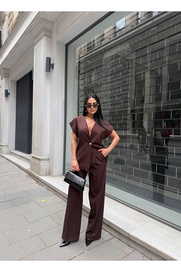 Single Button Vest Trousers - Double Blazer Set - 1