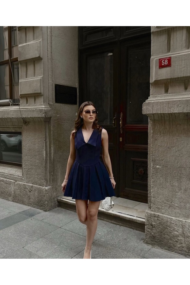 Maskülen Mini Elbise - 4