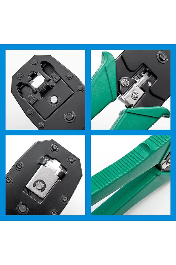 Rj45 8p8c Cat5e/Cat6 Rj11 Utp Jak Sıkma Cakma Pensesi İnternet Ethernet Sıkma Pensesi + 100 Adet Jak - 6