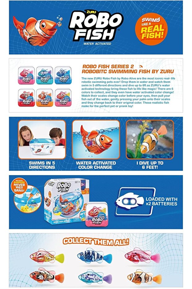 Robo Fish Robo Alive Series Robotic Swimming Fish Floating Fish Changing Color in Water - 6